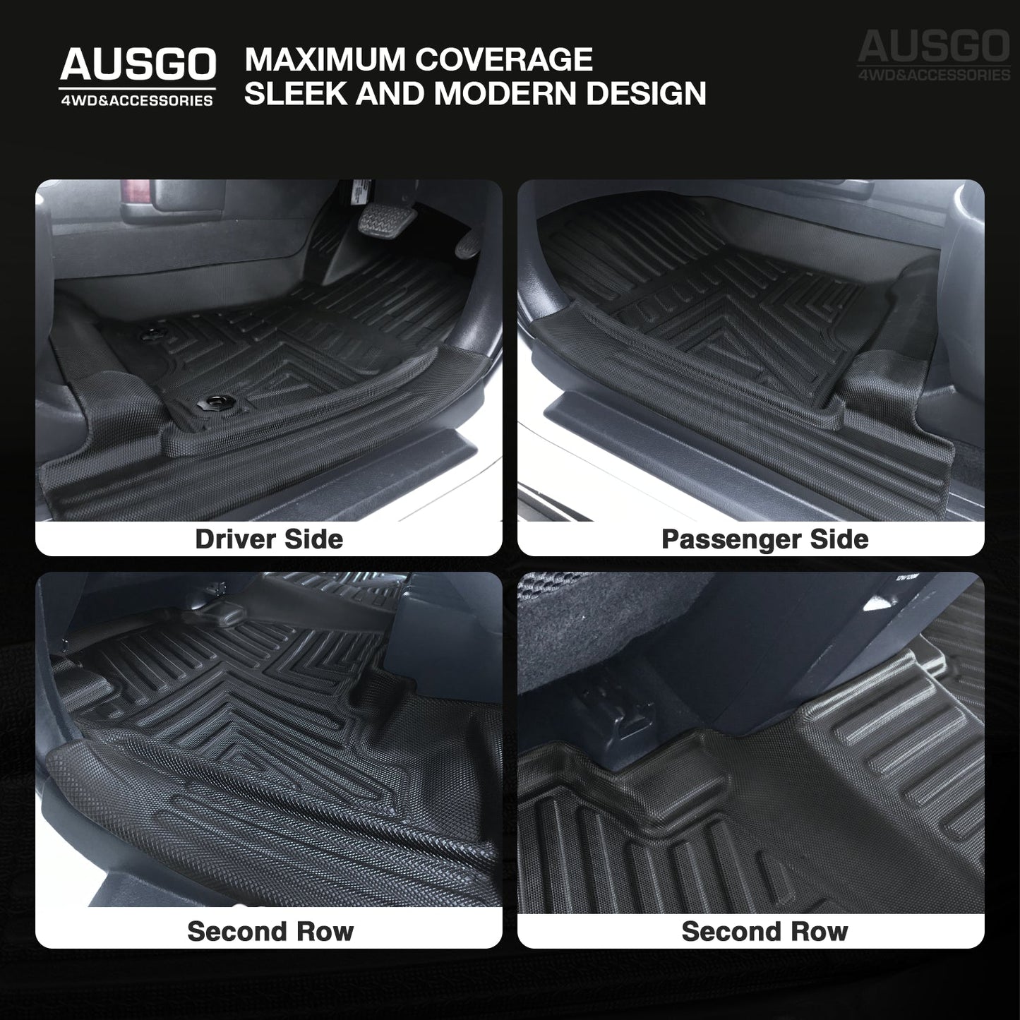 5D Car Floor Mats for Toyota Land Cruiser Prado 150 Series 7-Seat 2009-2024 (Auto Trans)
