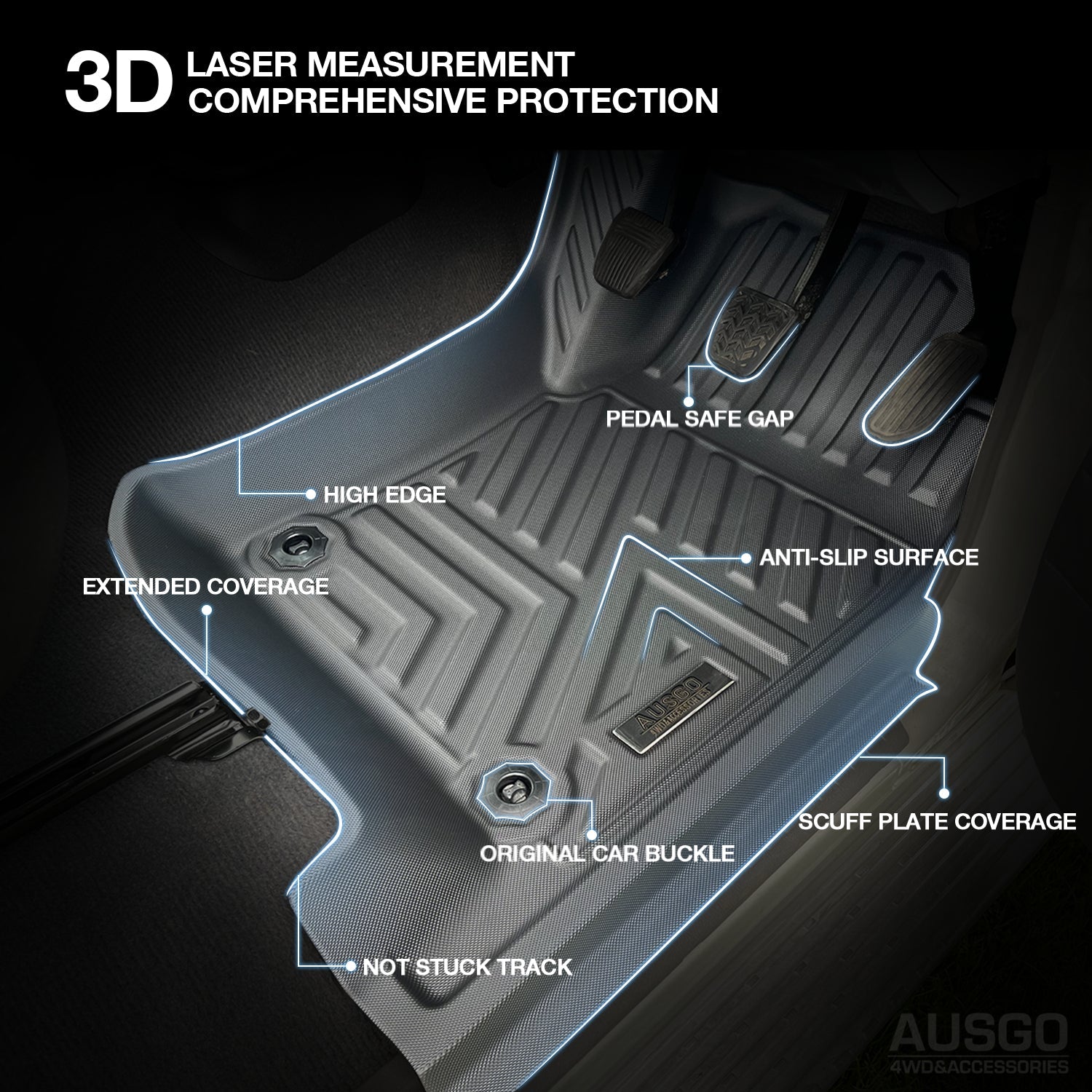 5D Car Floor Mats for Toyota Land Cruiser 79 Series Dual Cab 2012-Onwards