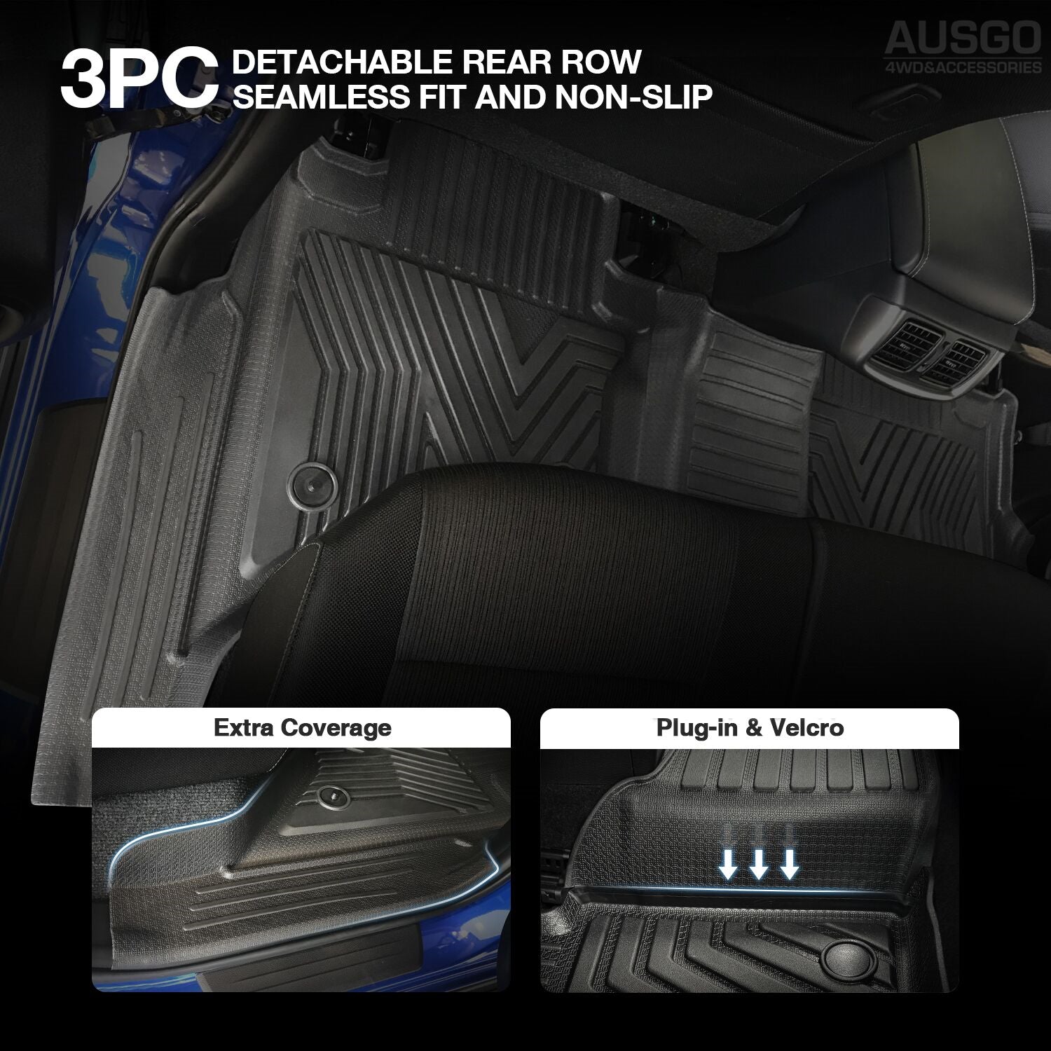 5D Injection Floor Mats for Toyota Hilux Dual Cab 2015-2025 Auto Trans