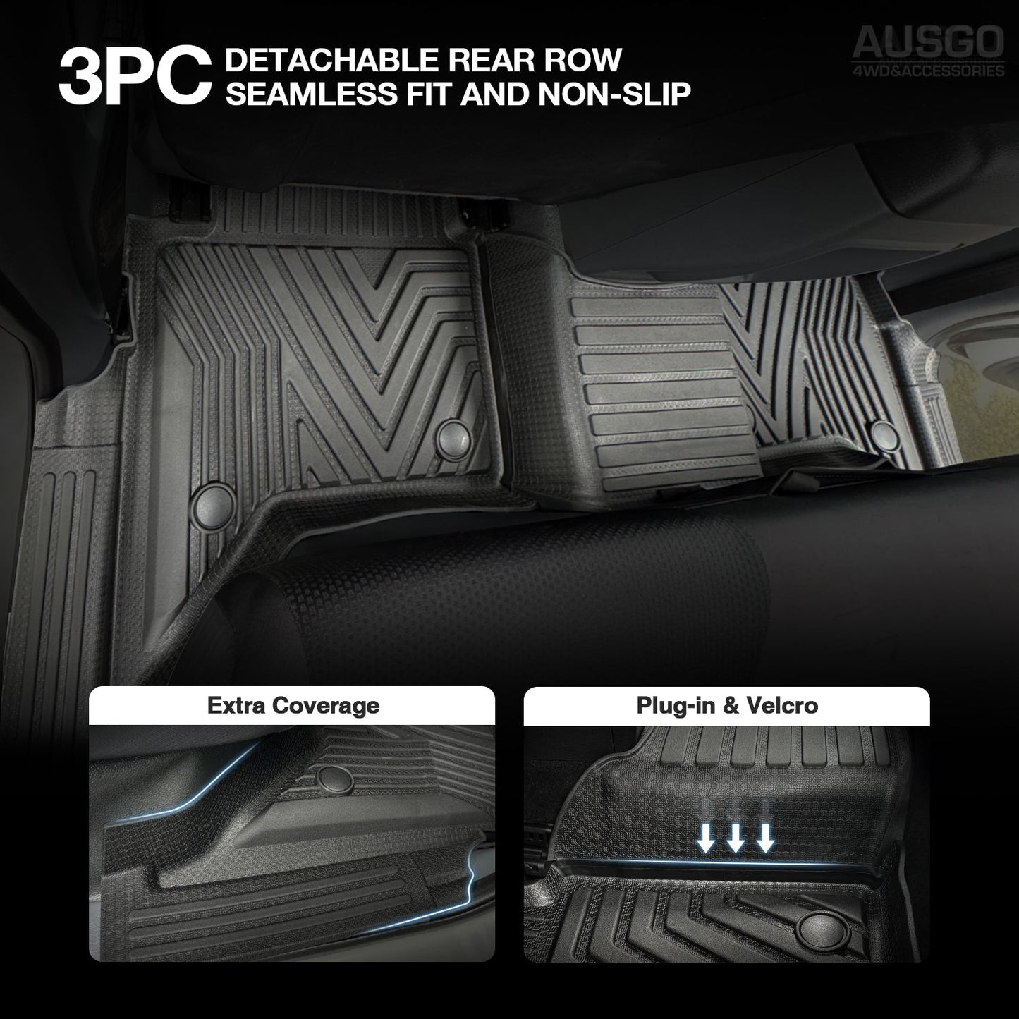 5D Injection Floor Mats for Ford Ranger PX PX2 PX3 Series Dual Cab 2011-2022