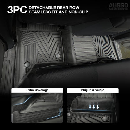 5D Injection Floor Mats for Ford Ranger PX PX2 PX3 Series Dual Cab 2011-2022