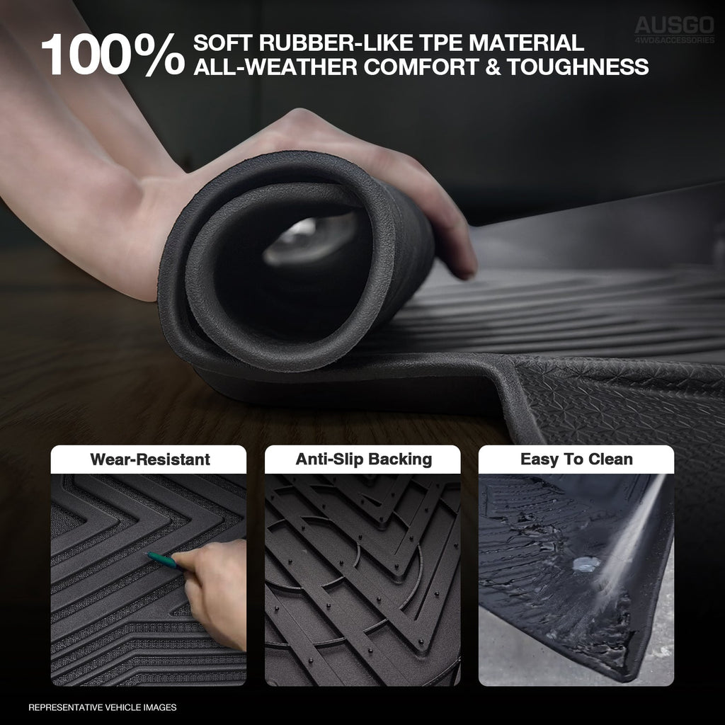 5D Injection Floor Mats for Toyota Hilux Dual Cab 2015-2025 Auto Trans