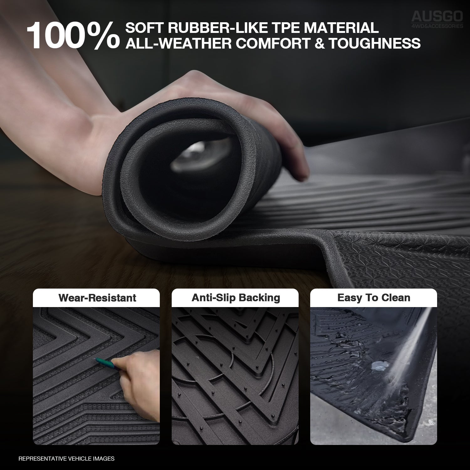 5D Injection Floor Mats for Ford Ranger PX PX2 PX3 Series Dual Cab 2011-2022