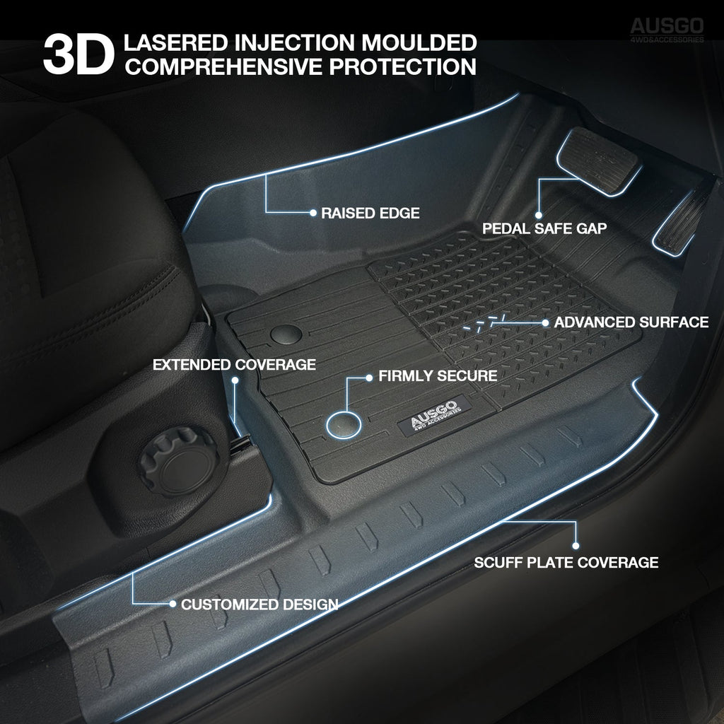 7D Injection Floor Mats for Volkswagen Amarok Next-Gen NF Dual Cab 2023-Onwards