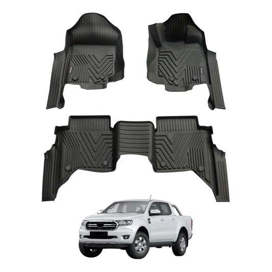 5D Injection Floor Mats for Ford Ranger PX PX2 PX3 Series Dual Cab 2011-2022