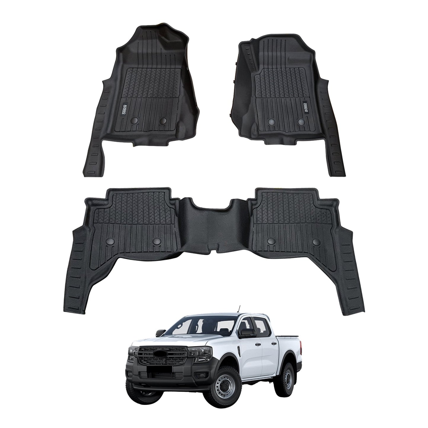 7D Injection Floor Mats for Ford Ranger Next-Gen 2022-Onwards