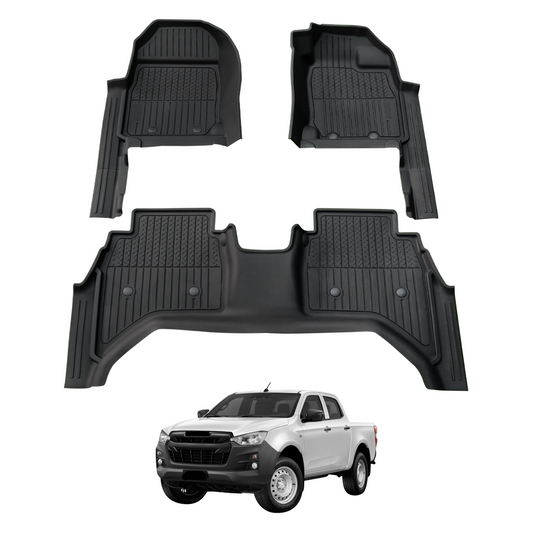 7D Injection Floor Mats for ISUZU D-MAX DMAX Dual Cab 2020-Onwards