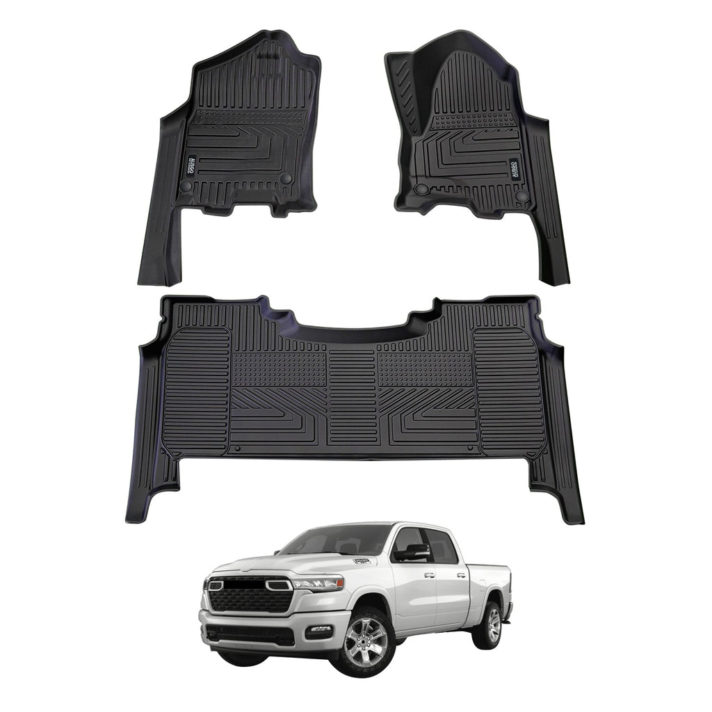 5D Car Floor Mats for RAM 1500 DT Series Crew Cab 2023-Onwards
