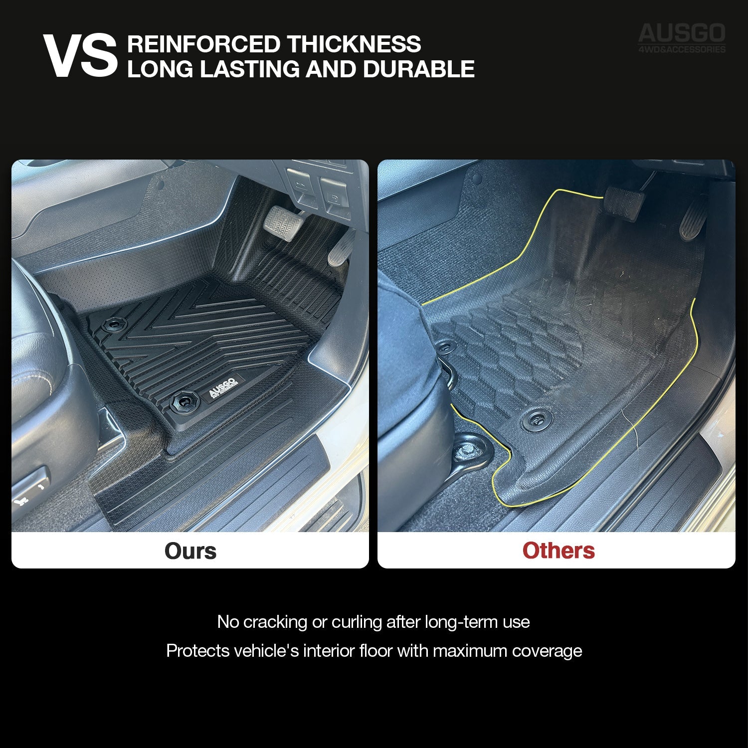 5D Injection Floor Mats for Toyota Hilux Dual Cab 2015-2025 Auto Trans