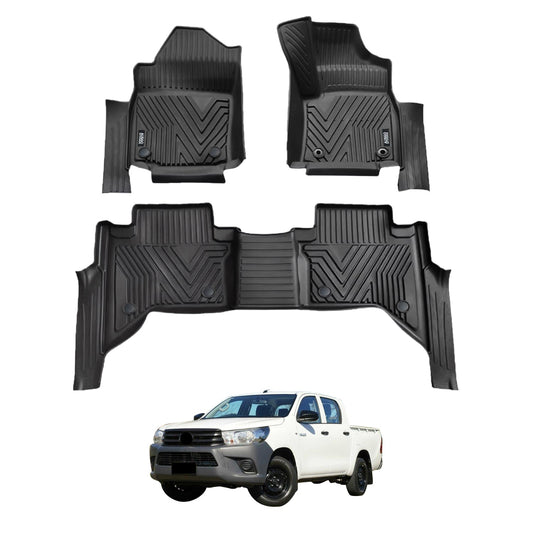 5D Injection Floor Mats for Toyota Hilux Dual Cab 2015-2025 Auto Trans